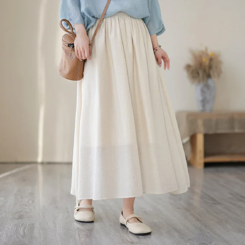 women-summer-casual-solid-loose-skirt