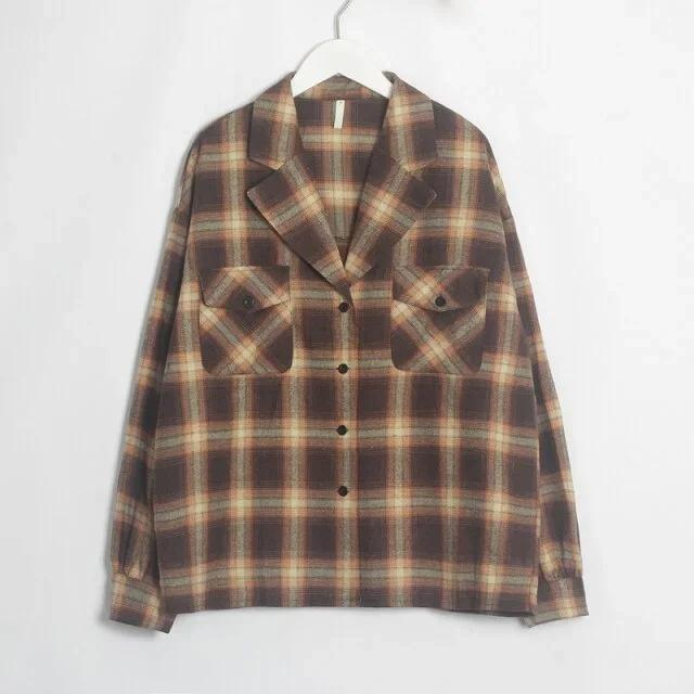 womencasual-long-sleeve-loose-plaid-blouse