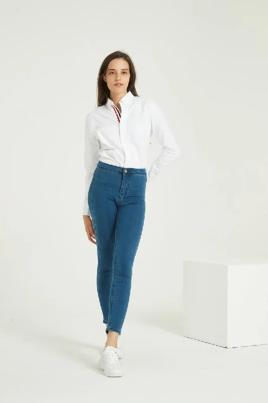 FashionSierra - Women's Skinny Pencil Denim Pants