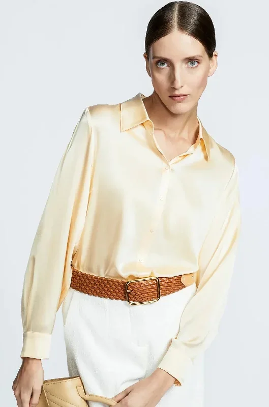 silk blouse in vanilla 