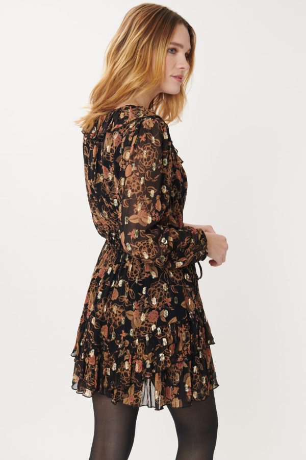 Robe courte imprimée et lurex ALMINA - Image 4