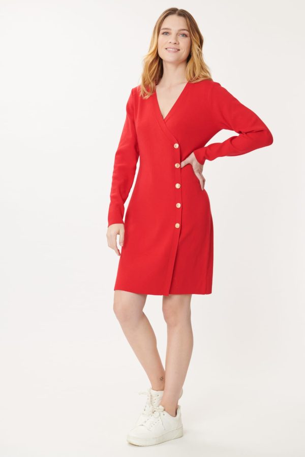 Robe Maille Unie Col V GAETANE