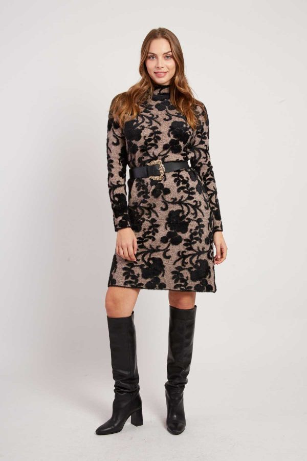 Robe courte manches longues en maille JACINTHE