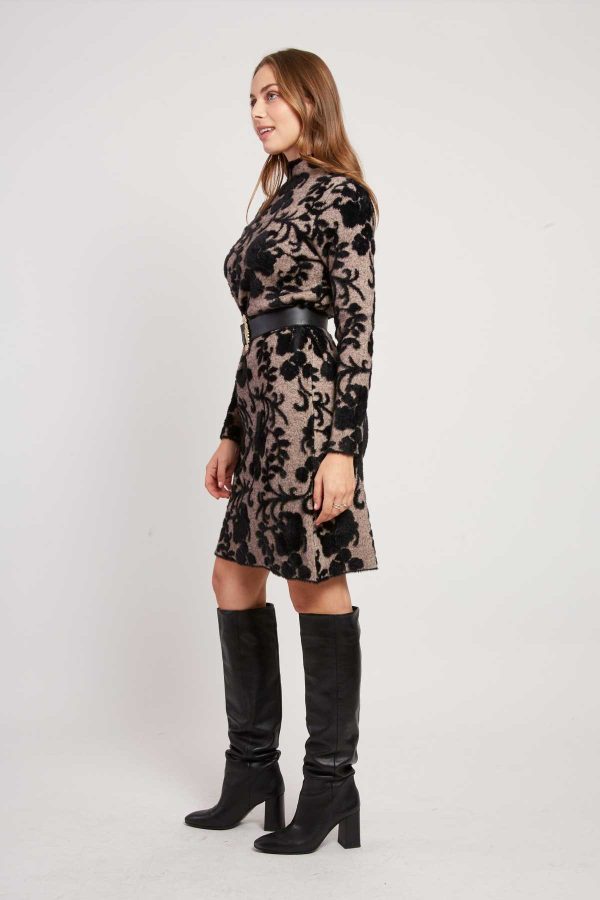 Robe courte manches longues en maille JACINTHE - Image 2