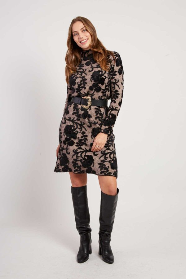 Robe courte manches longues en maille JACINTHE - Image 3
