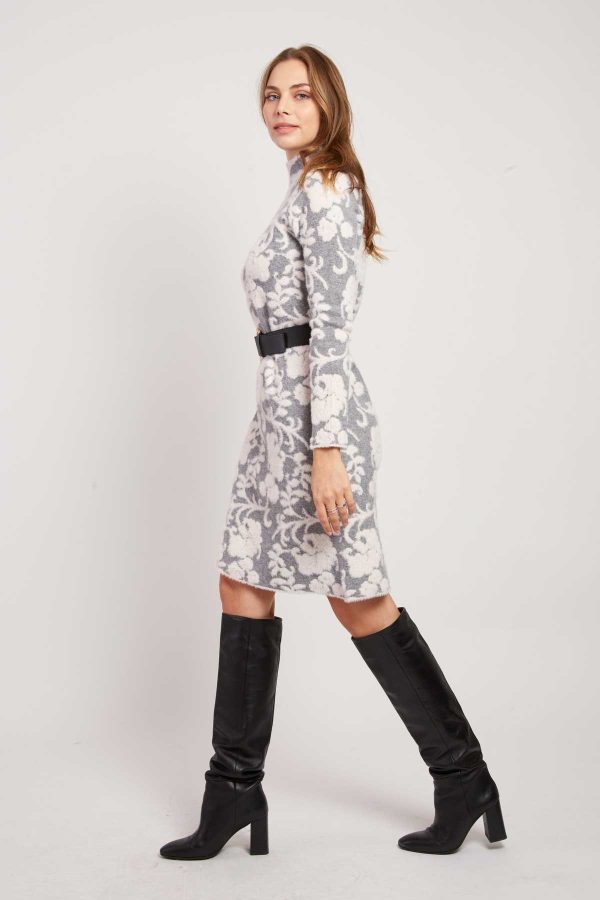Robe courte manches longues en maille JACINTHE - Image 7