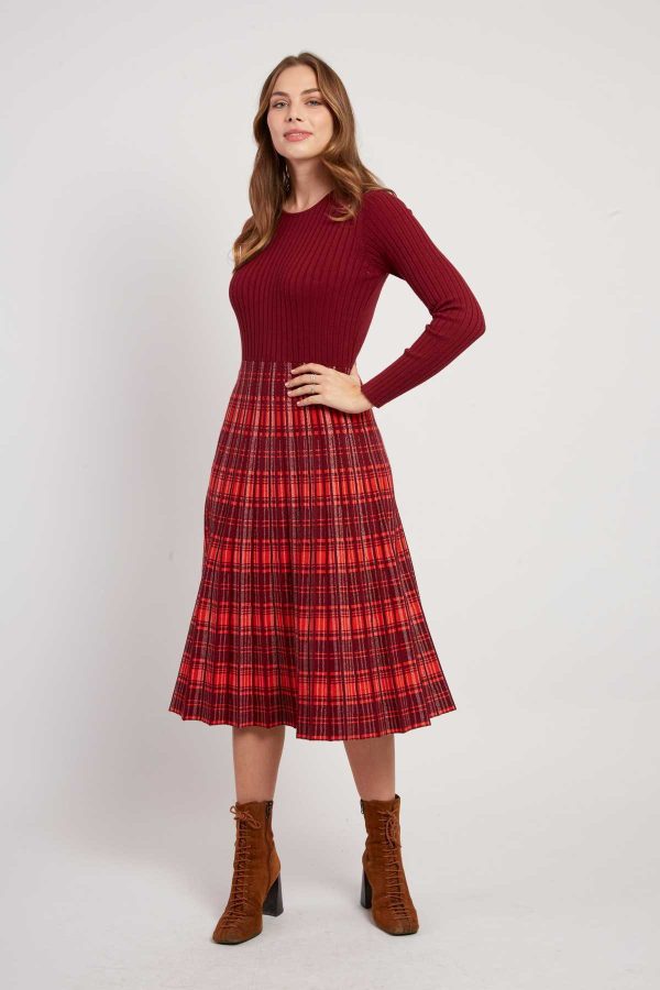 Robe mi-longue manches longues en maille JEANNE - Image 2