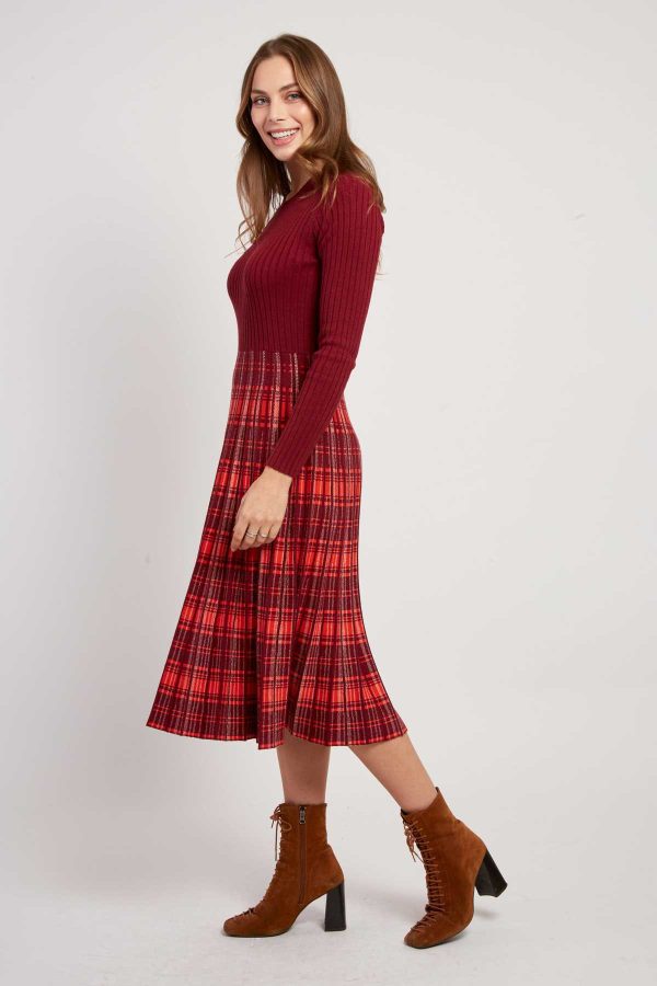 Robe mi-longue manches longues en maille JEANNE - Image 3