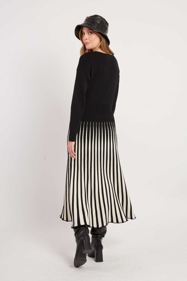 Robe mi-longue manches longues en maille VALERIANE - Image 4