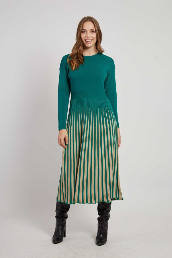 Robe mi-longue manches longues en maille VALERIANE - Image 7