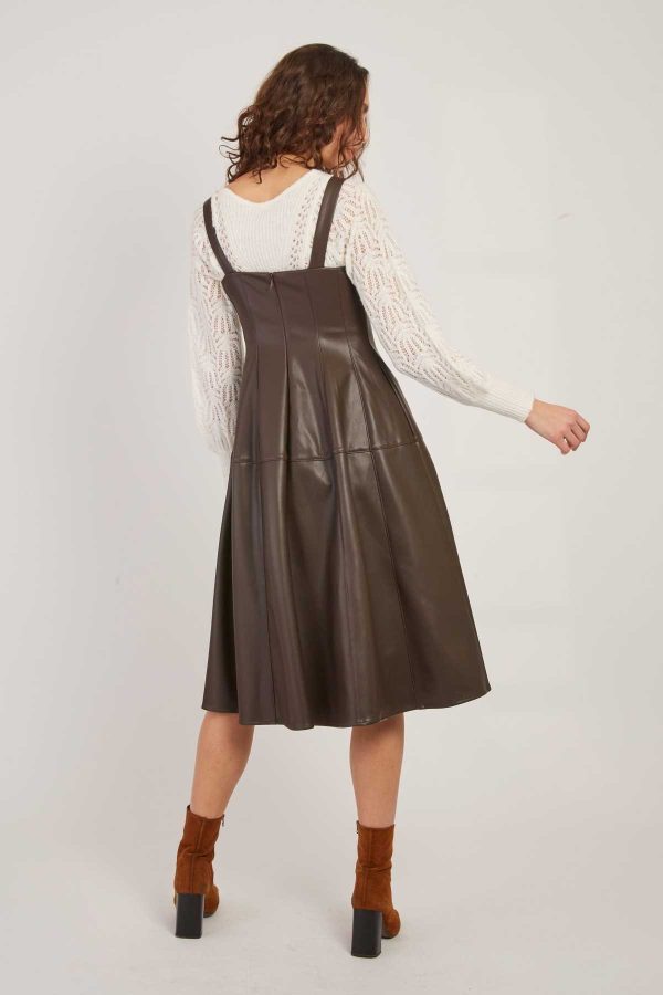 Robe mi-longue en similicuir VALESKA - Image 4