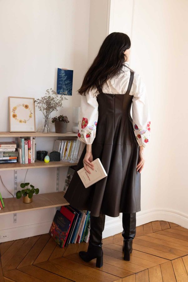 Robe mi-longue en similicuir VALESKA - Image 5