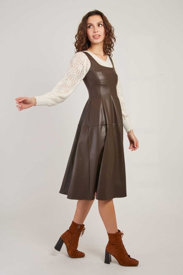 Robe mi-longue en similicuir VALESKA - Image 6
