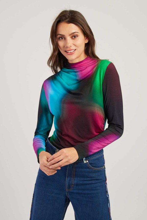 T-shirt coloré manches longues à motifs abstraits WALLYS - Image 4