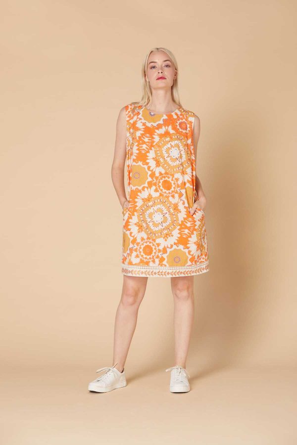 Robe droite imprimée sans manche CALIGULA
