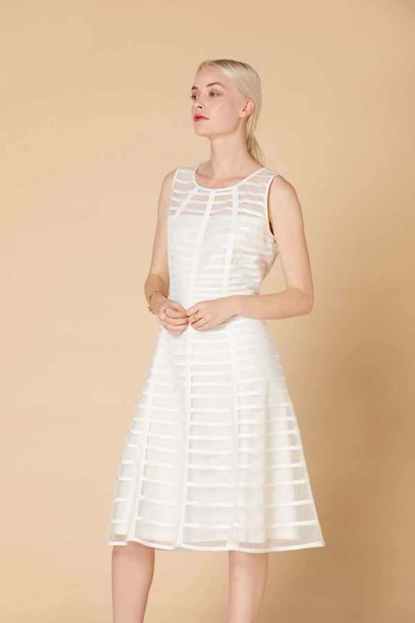 Robe en tulle uni à bandes - Adieu - Image 2