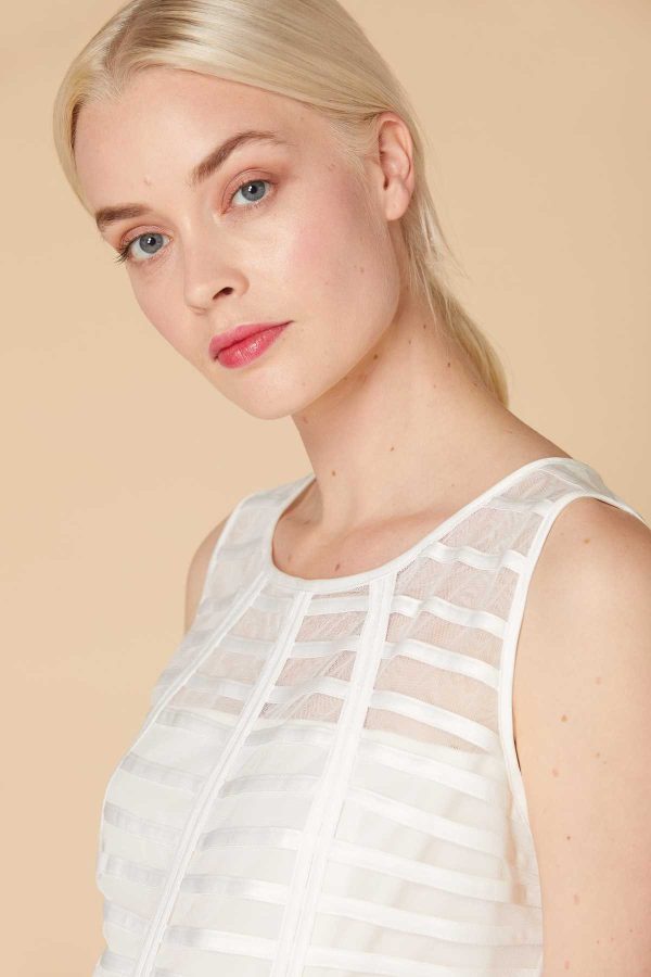 Robe en tulle uni à bandes - Adieu - Image 4