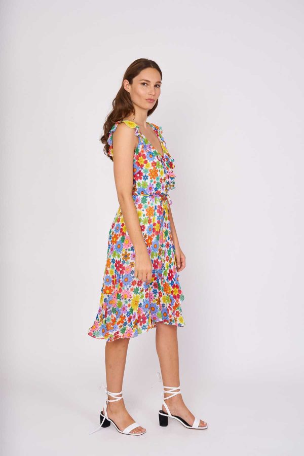 Robe midi imprimée à bretelles CONSTANTINE - Image 3