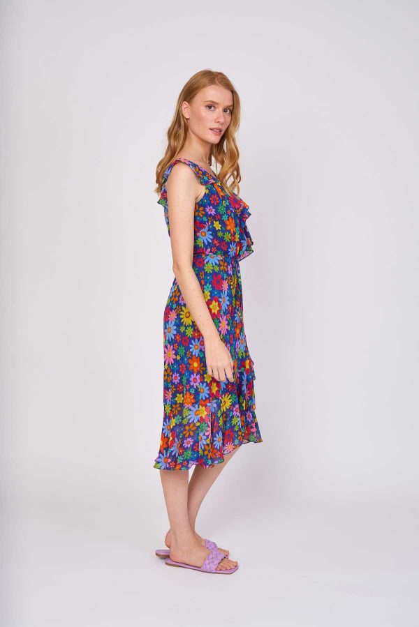 Robe midi imprimée à bretelles CONSTANTINE - Image 7