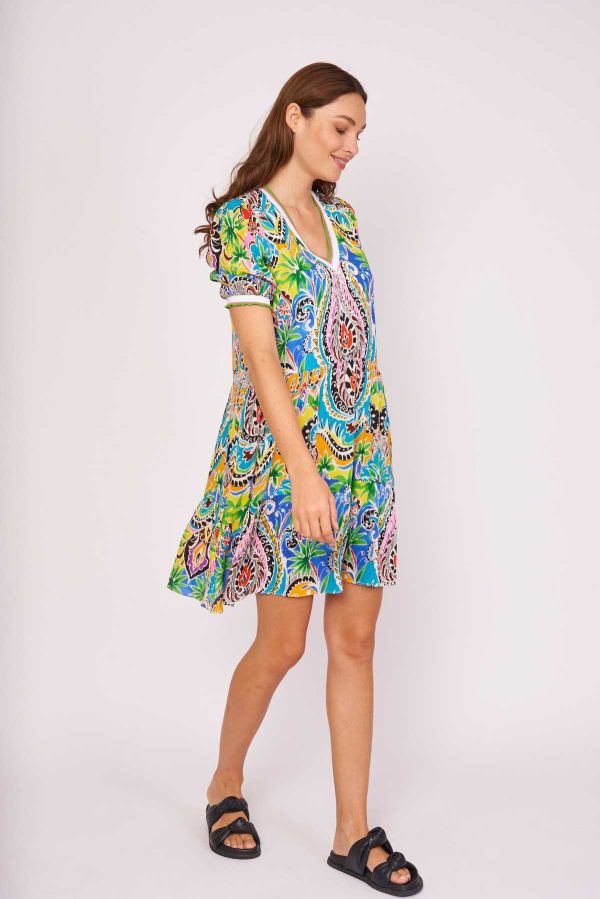Robe courte manches courtes col V CABRI - Image 2