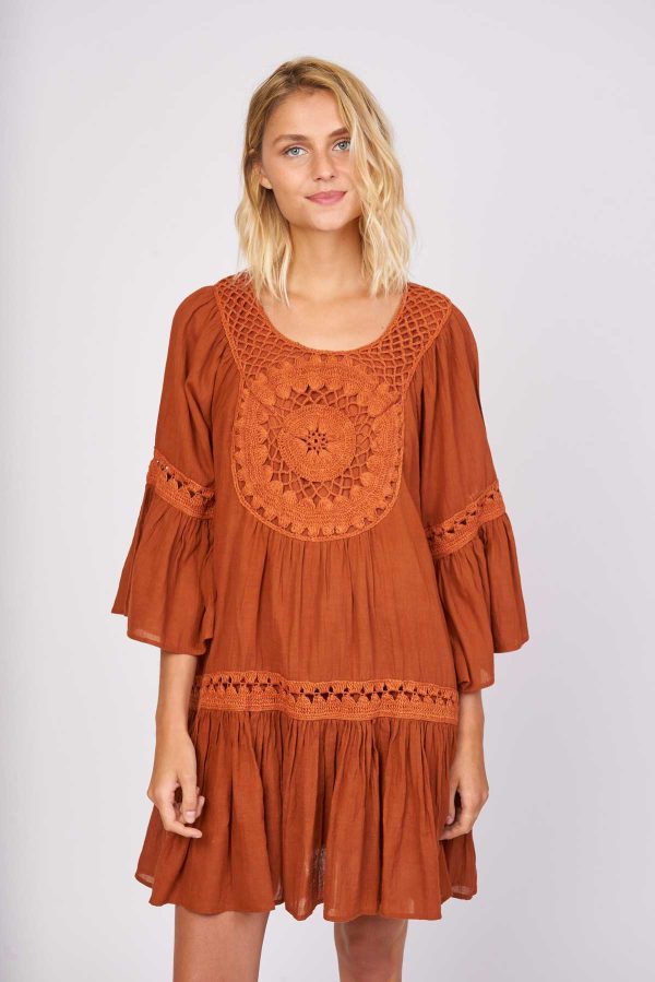 Robe courte unie crochet PARASOL