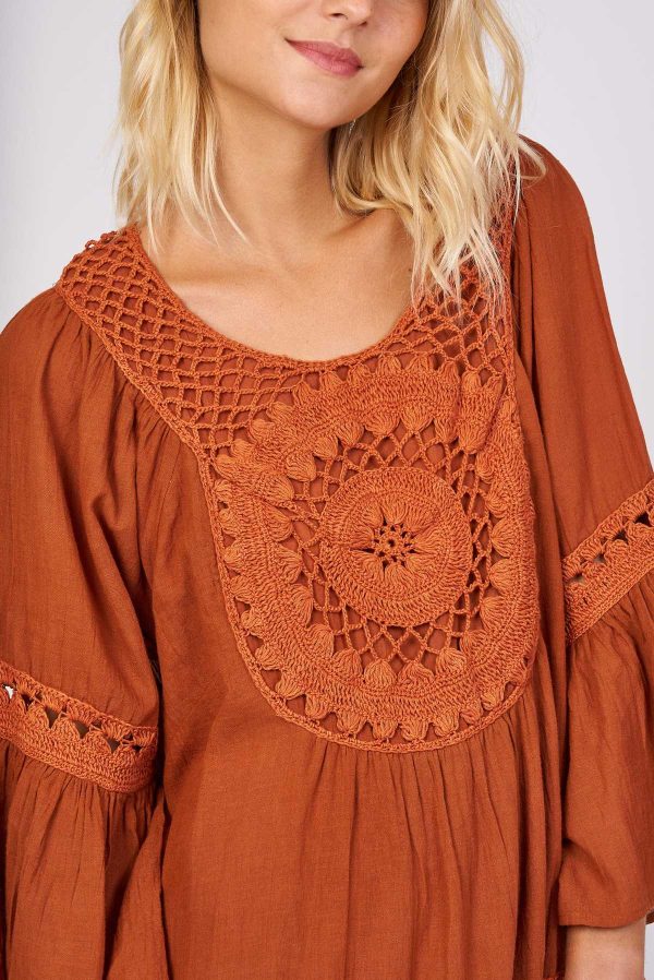 Robe courte unie crochet PARASOL - Image 3