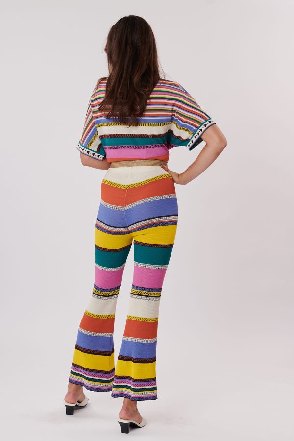Pantalon en maille évasé taille haute PATRICIA - Image 2