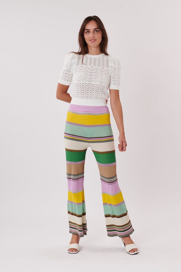 Pantalon en maille évasé taille haute PATRICIA - Image 4