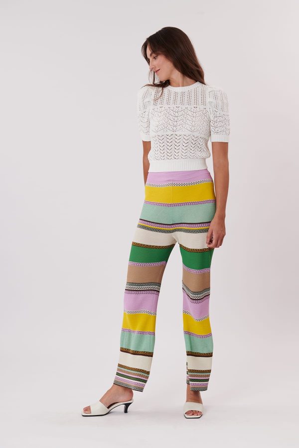 Pantalon en maille évasé taille haute PATRICIA - Image 5