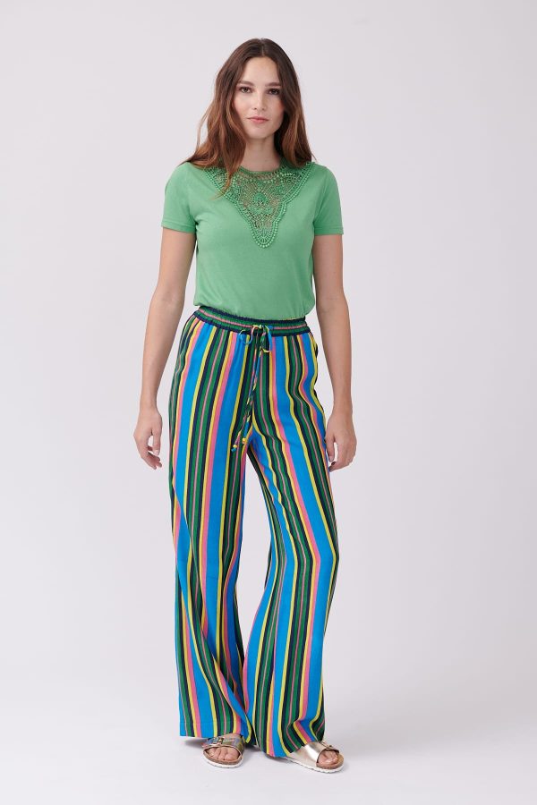 Pantalon ample rayé taille élastiquée PATSY
