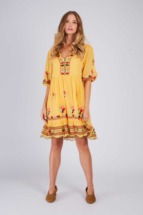 Robe courte brodée CHRYSLA