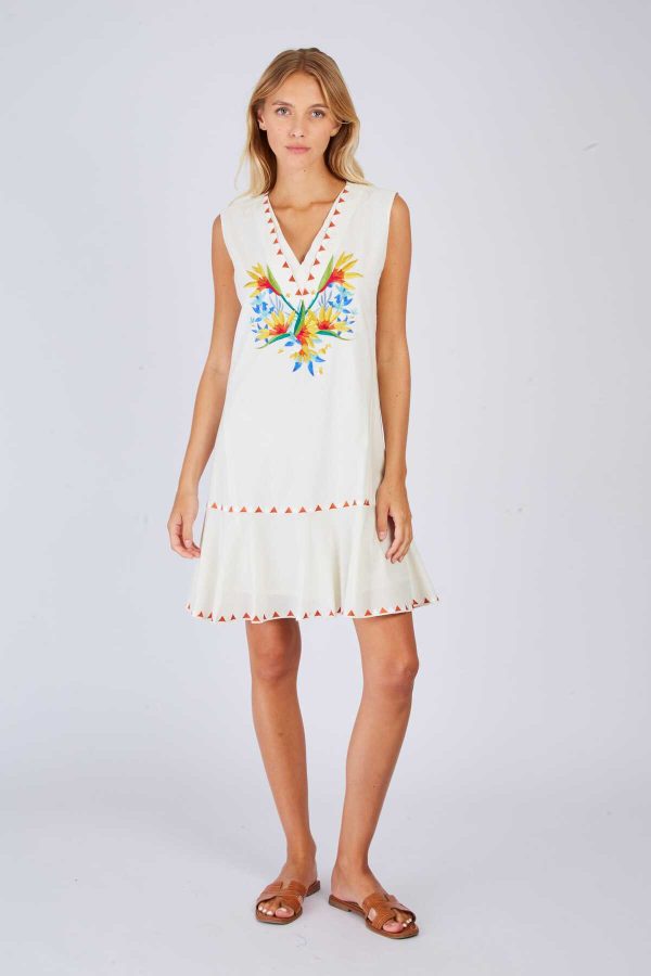Robe courte brodée CLARA