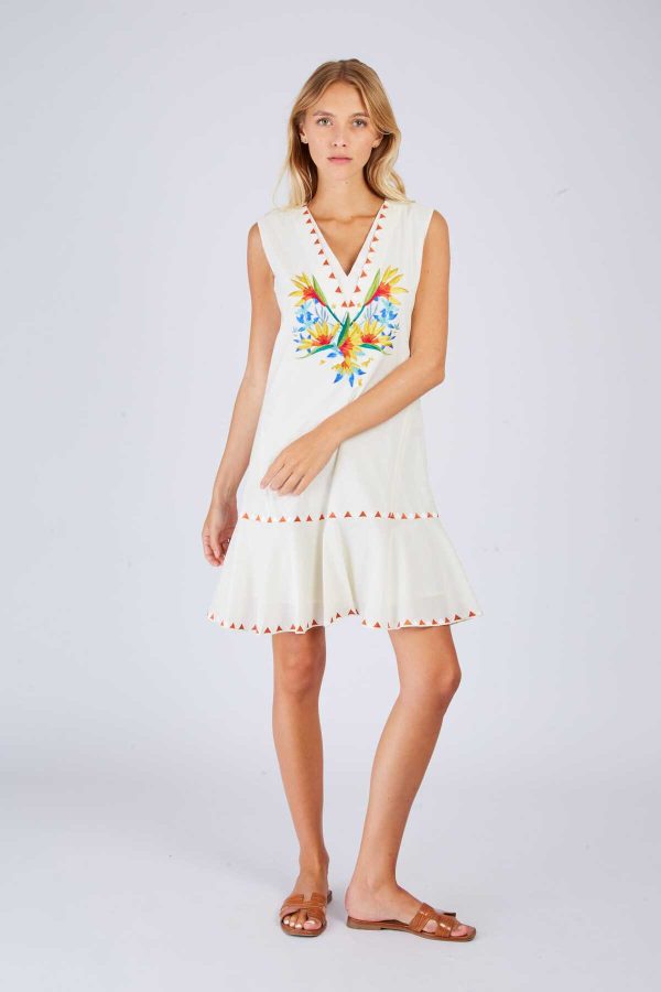 Robe courte brodée CLARA - Image 2
