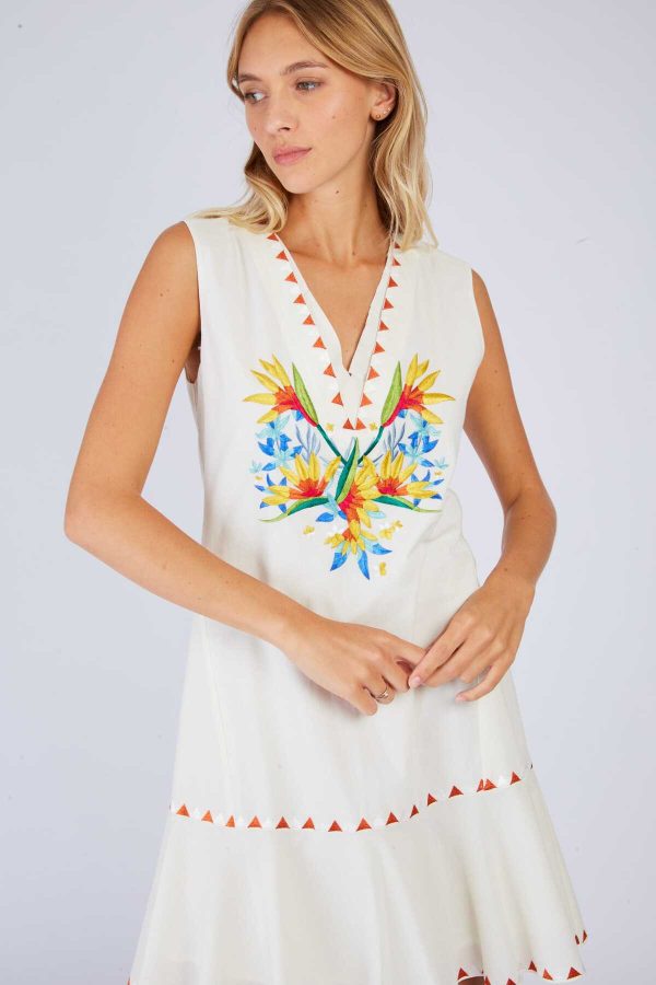 Robe courte brodée CLARA - Image 3
