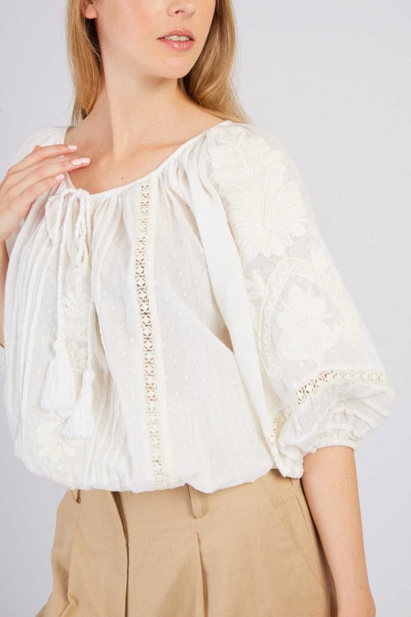 Blouse unie manches 3/4 BAHAMAS - Image 4